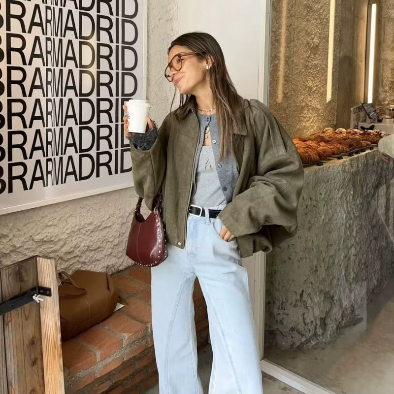 Faux Suede - Bomber Jacket