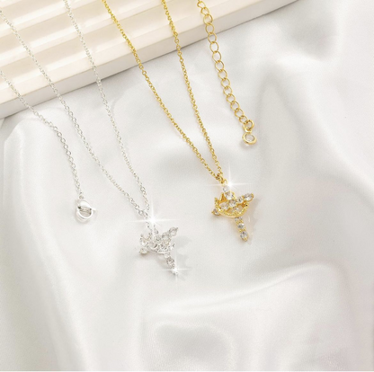 Cross Necklace With Crown