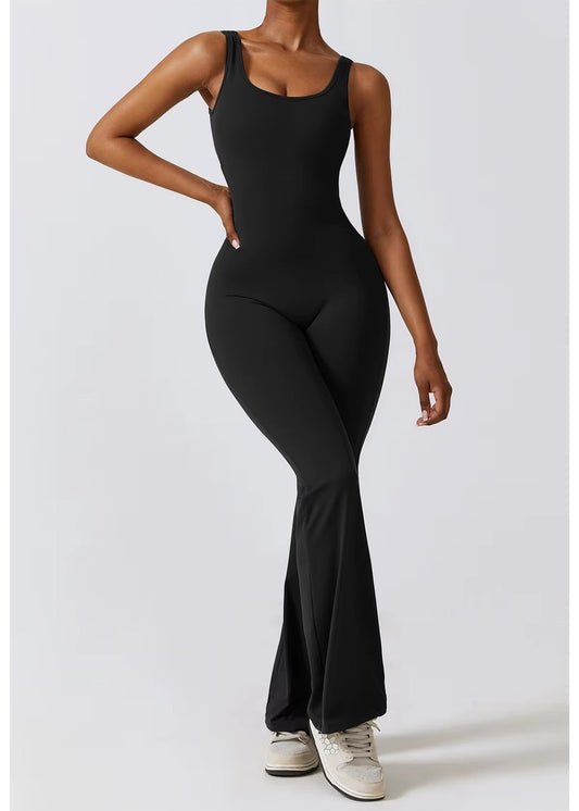 Flared Jumpsuit With Butt Lifting