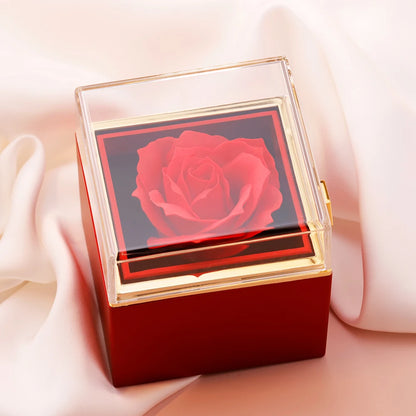 Eternal Rose Box w/ Necklace and Real Rose