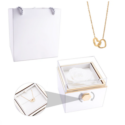 Eternal Rose Box w/ Necklace and Real Rose