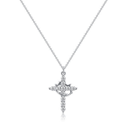 Cross Necklace With Crown